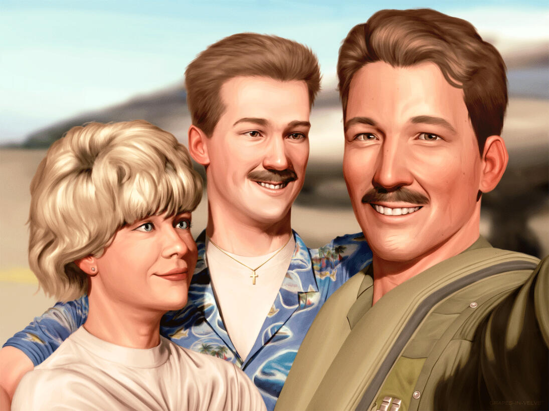 Rooster & Goose & Carole from Top Gun movies